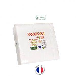 100 Serviettes blanches en papier