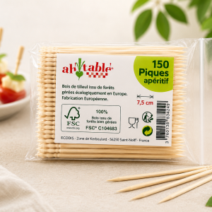 150 Piques Apéritifs en bois de Tilleul