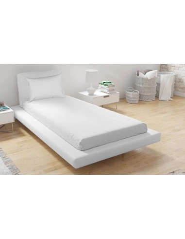 Ensemble Drap Housse + Taies d'Oreillers Blanc - 2 Places – Image 2