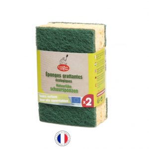 Lot De 2 Eponges Grattantes Écologiques Vertes