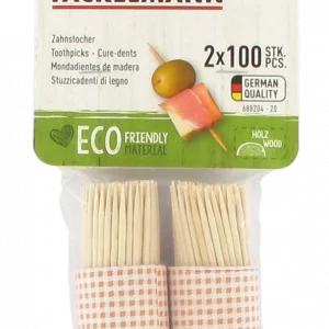 Lot de deux Tonnelets de 100 Cure-Dents écologiques