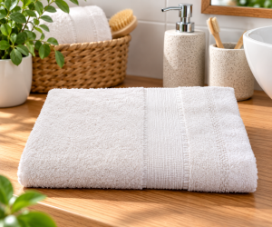 serviette-bambou-uni-blanche