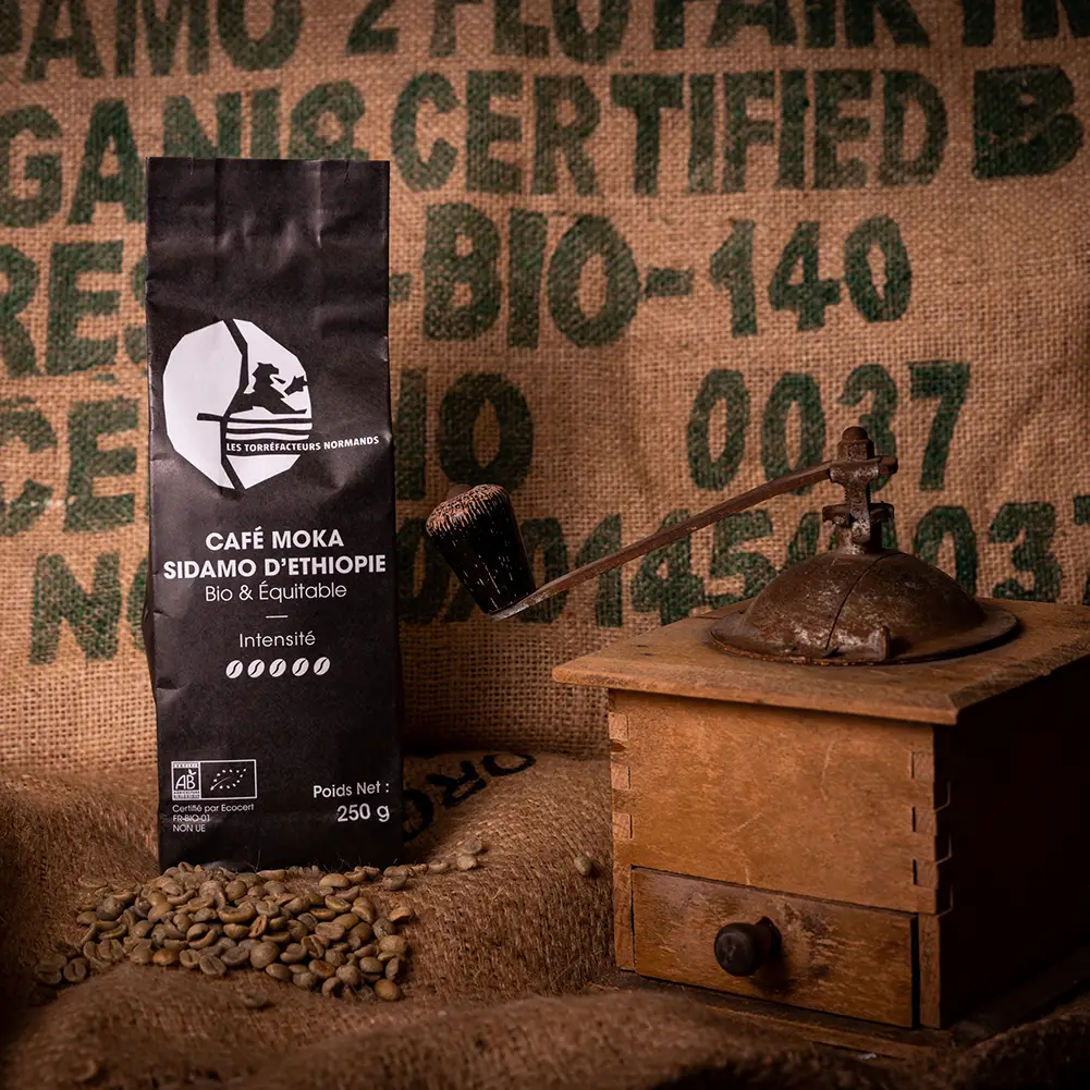 Le Café Moka d’Éthiopie Bio et Equitable - 250 Gr - Grain